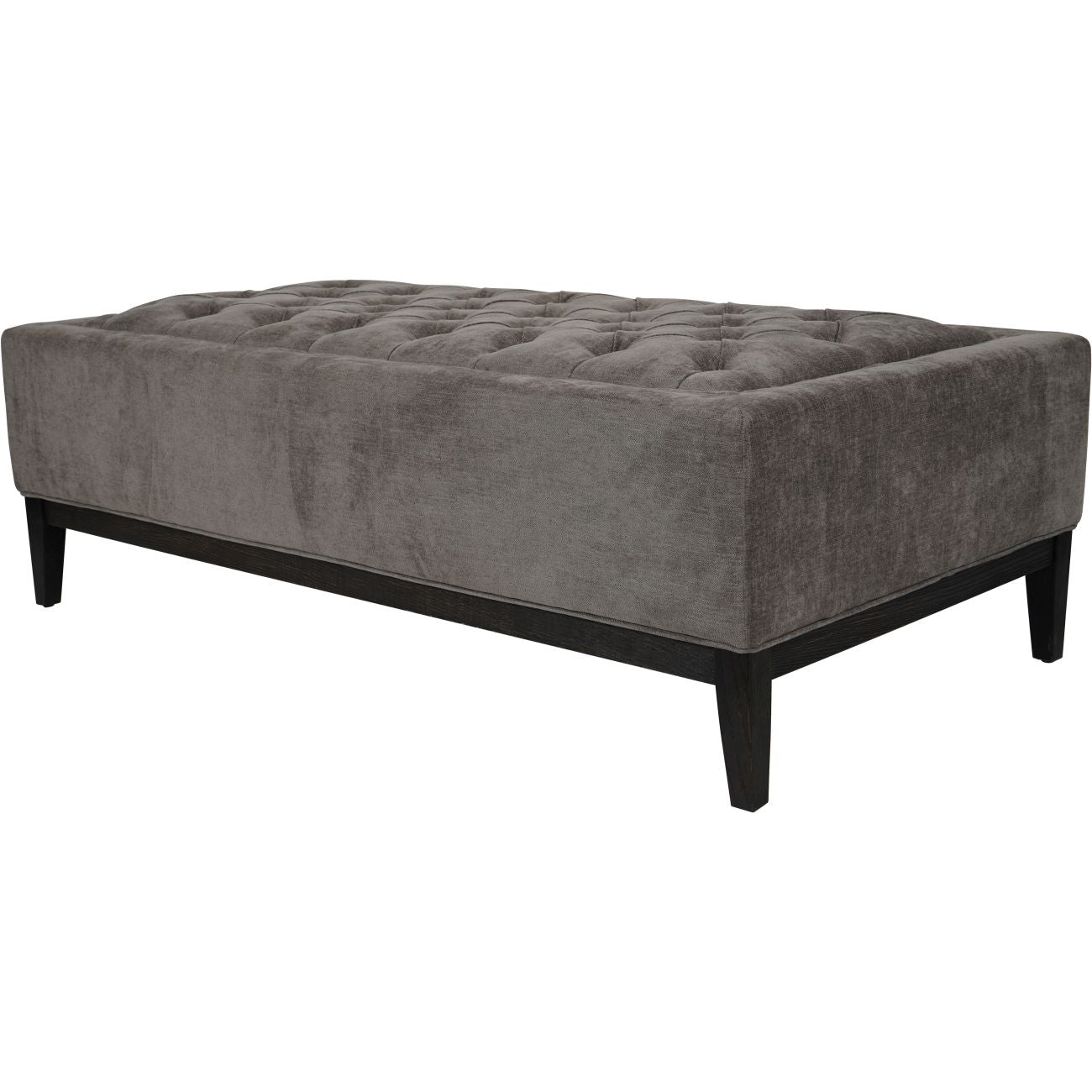 Theodore Warm Grey Buttoned XL Ottoman